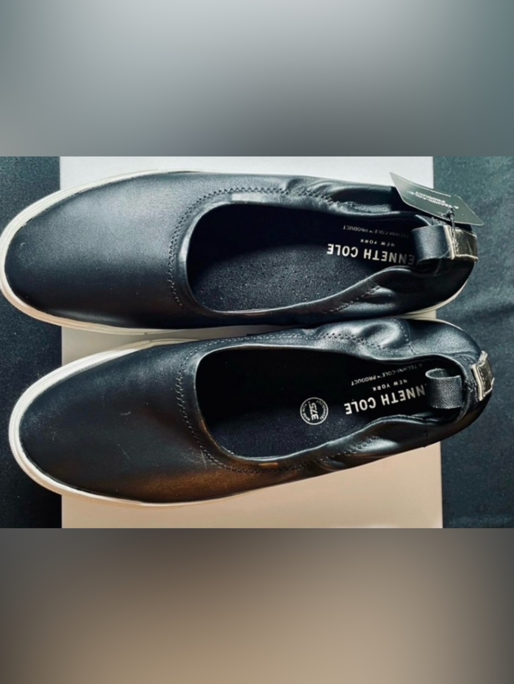 “Kenneth Cole New York” Black Slip-On Shoes. Size: 7.5  
NWT